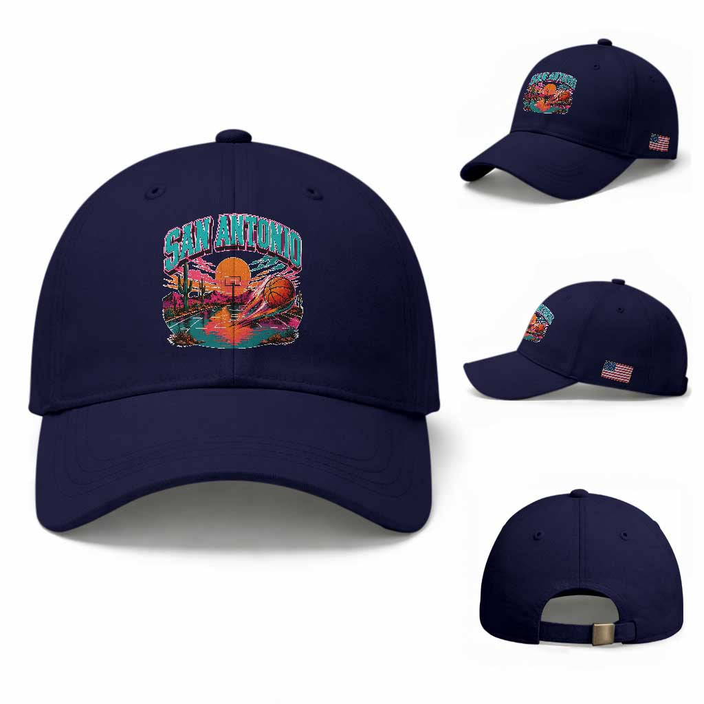 Game Day San Antonio Pride Baseball Cap Retro Western Pink Neon TS12 Baseball Cap Universal Fit Dark Blue Print Your Wear