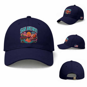 Game Day San Antonio Pride Baseball Cap Retro Western Pink Neon TS12 Baseball Cap Universal Fit Dark Blue Print Your Wear