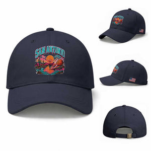 Game Day San Antonio Pride Baseball Cap Retro Western Pink Neon TS12 Baseball Cap Universal Fit Navy Print Your Wear