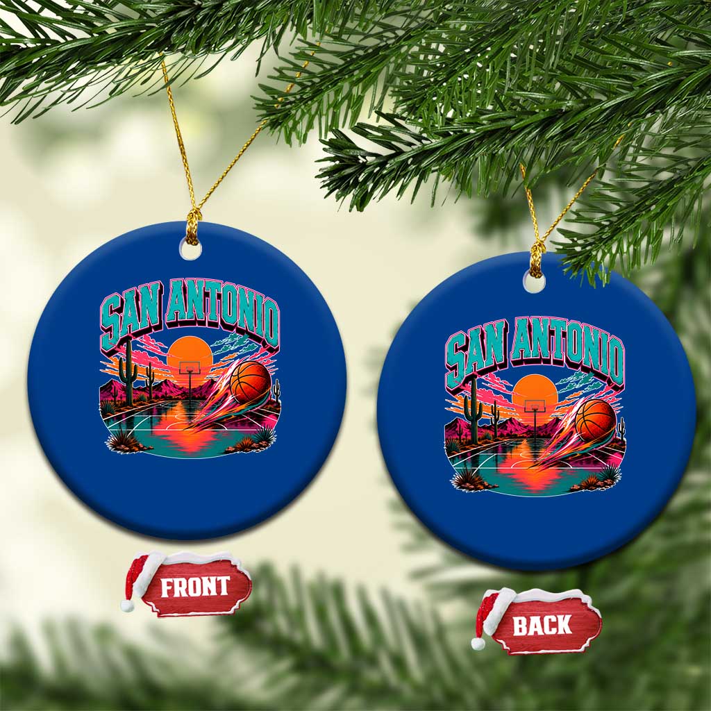 Game Day San Antonio Pride Ceramic Ornament Retro Western Pink Neon TS12 1pc Blue Print Your Wear
