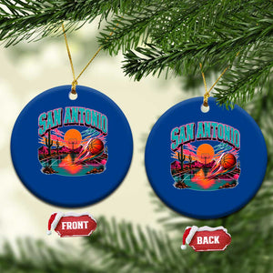 Game Day San Antonio Pride Ceramic Ornament Retro Western Pink Neon TS12 1pc Blue Print Your Wear