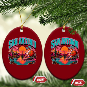 Game Day San Antonio Pride Ceramic Ornament Retro Western Pink Neon TS12 Print Your Wear