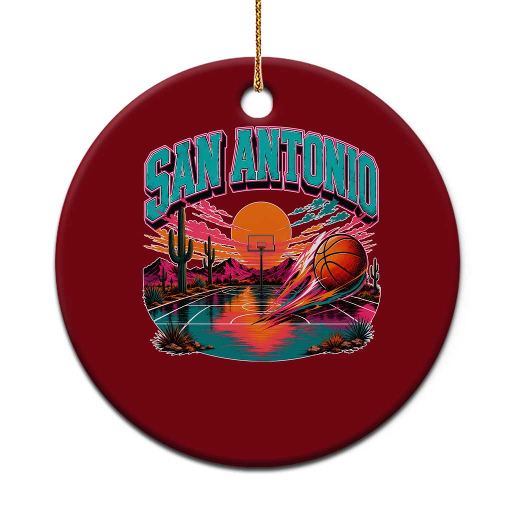 Game Day San Antonio Pride Ceramic Ornament Retro Western Pink Neon TS12 1pc Red Print Your Wear