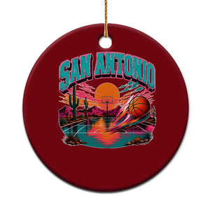 Game Day San Antonio Pride Ceramic Ornament Retro Western Pink Neon TS12 1pc Red Print Your Wear