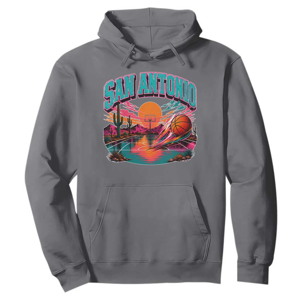 Game Day San Antonio Pride Hoodie Retro Western Pink Neon TS12 Charcoal Print Your Wear