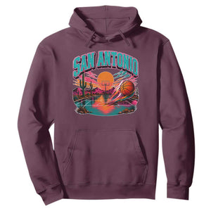 Game Day San Antonio Pride Hoodie Retro Western Pink Neon TS12 Maroon Print Your Wear