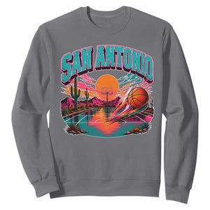 Game Day San Antonio Pride Sweatshirt Retro Western Pink Neon TS12 Charcoal Print Your Wear