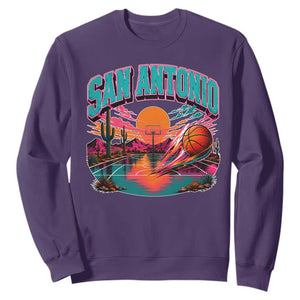 Game Day San Antonio Pride Sweatshirt Retro Western Pink Neon TS12 Purple Print Your Wear