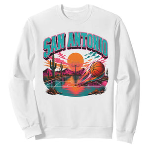Game Day San Antonio Pride Sweatshirt Retro Western Pink Neon TS12 White Print Your Wear