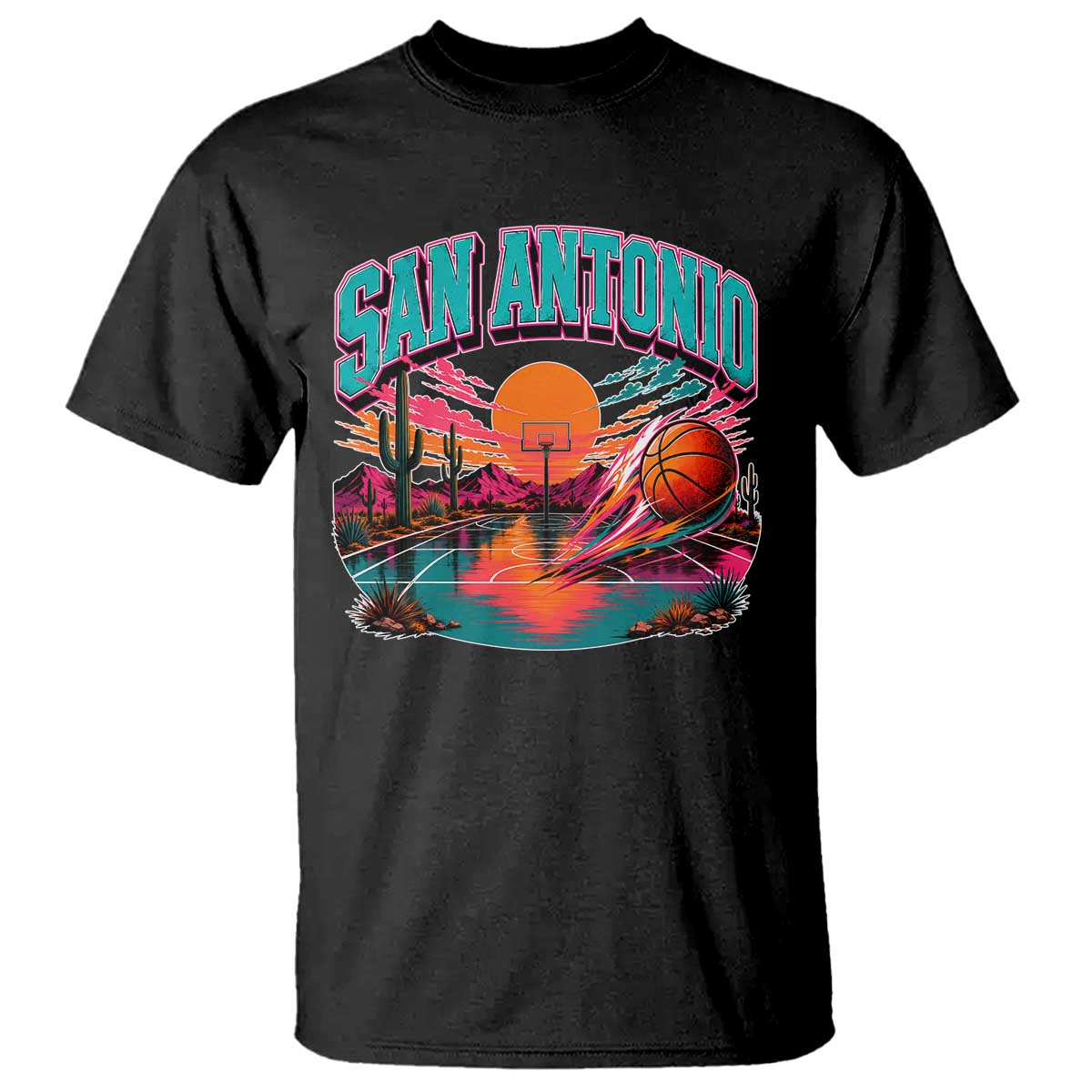 Game Day San Antonio Pride T Shirt Retro Western Pink Neon TS12 Black Print Your Wear