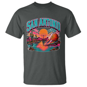 Game Day San Antonio Pride T Shirt Retro Western Pink Neon TS12 Dark Heather Print Your Wear