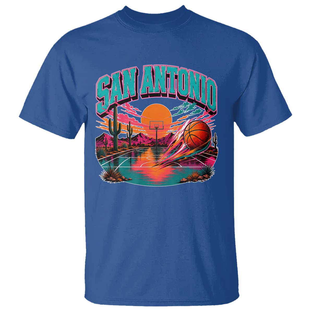 Game Day San Antonio Pride T Shirt Retro Western Pink Neon TS12 Royal Blue Print Your Wear