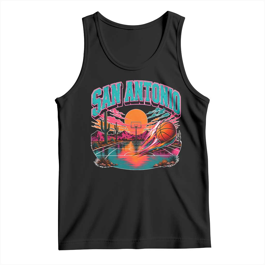 Game Day San Antonio Pride Tank Top Retro Western Pink Neon TS12 Black Print Your Wear