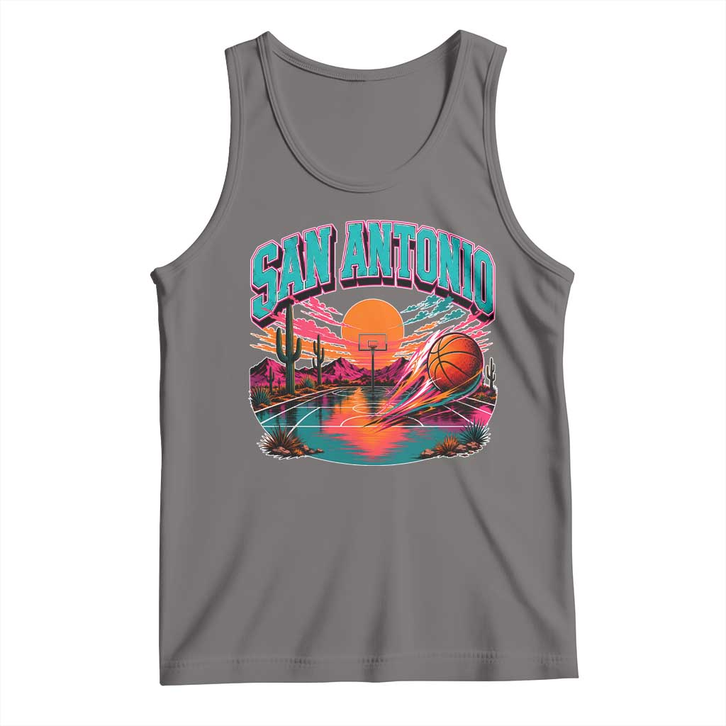 Game Day San Antonio Pride Tank Top Retro Western Pink Neon TS12 Deep Heather Print Your Wear