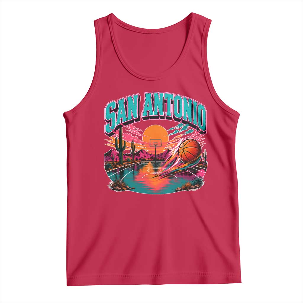 Game Day San Antonio Pride Tank Top Retro Western Pink Neon TS12 Red Print Your Wear
