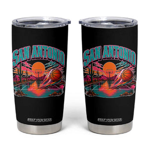 Game Day San Antonio Pride Tumbler Cup Retro Western Pink Neon TS12 Black Print Your Wear