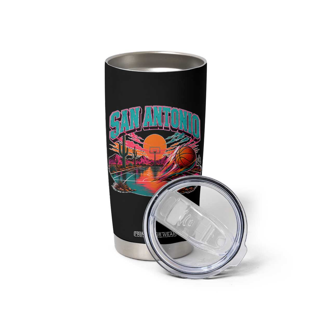 Game Day San Antonio Pride Tumbler Cup Retro Western Pink Neon TS12 Print Your Wear