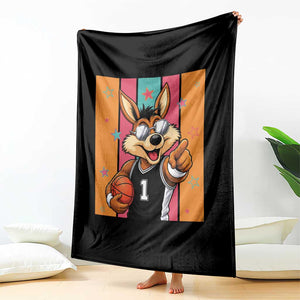 Funny Coyote Playing Basketball Throw Blanket Hoops Fan Gift TS12 Print Your Wear