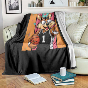 Funny Coyote Playing Basketball Throw Blanket Hoops Fan Gift TS12 Print Your Wear