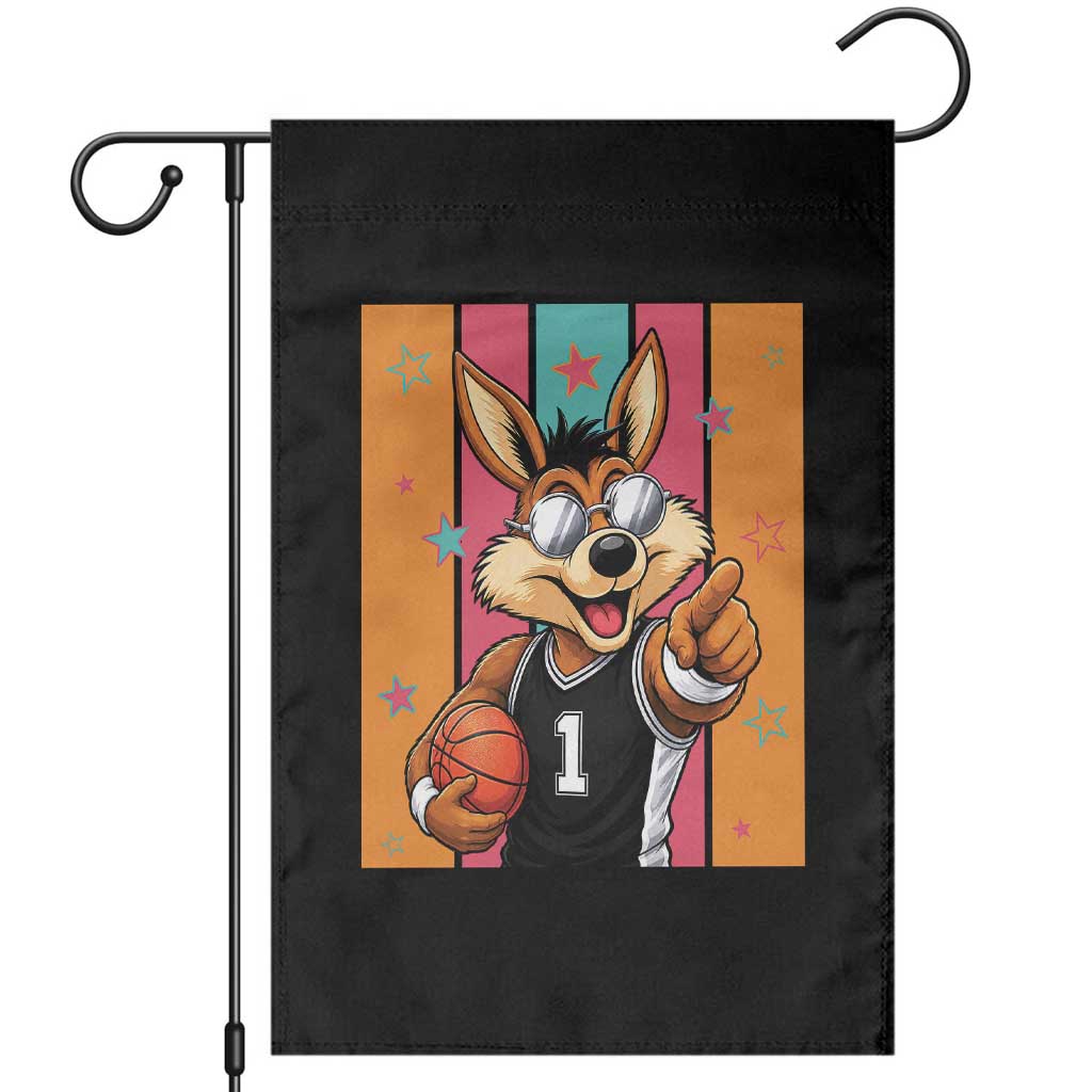 Funny Coyote Playing Basketball Garden Flag Hoops Fan Gift TS12 Black Print Your Wear