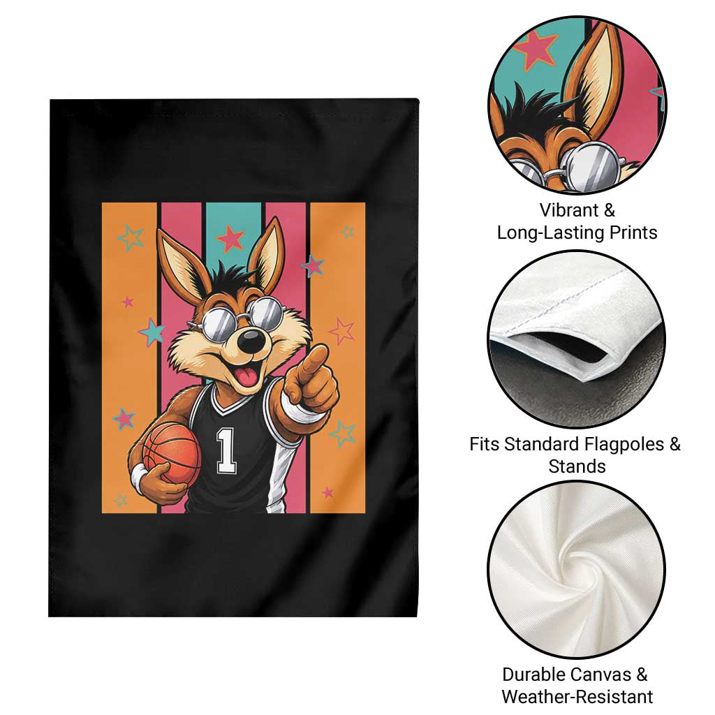 Funny Coyote Playing Basketball Garden Flag Hoops Fan Gift TS12 Print Your Wear