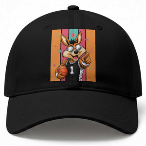 Funny Coyote Playing Basketball Baseball Cap Hoops Fan Gift TS12 Print Your Wear