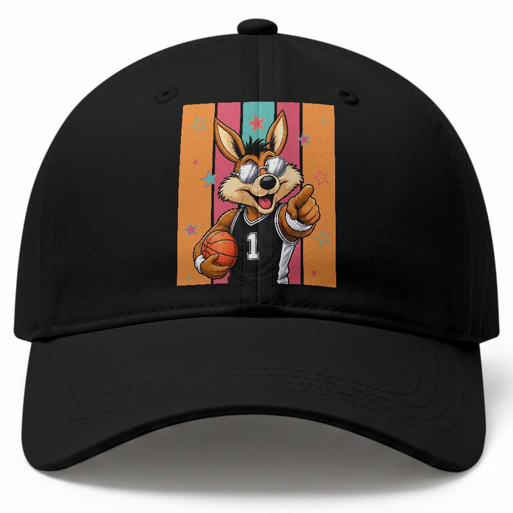 Funny Coyote Playing Basketball Baseball Cap Hoops Fan Gift TS12 Print Your Wear