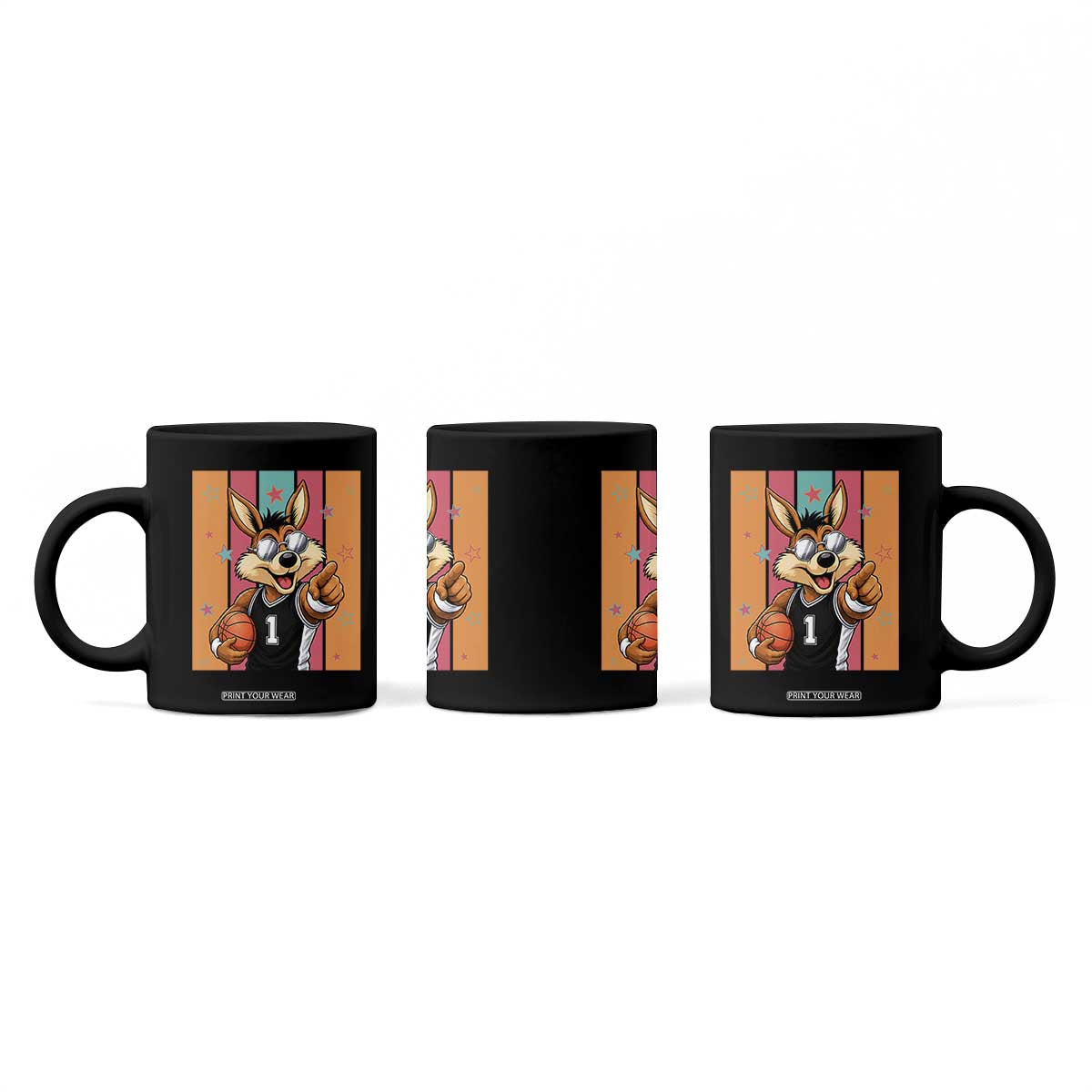 Funny Coyote Playing Basketball Coffee Mug Hoops Fan Gift TS12 Print Your Wear