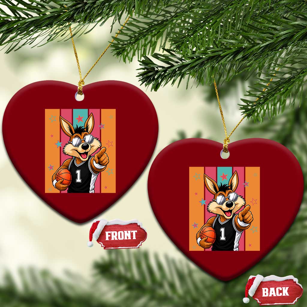 Funny Coyote Playing Basketball Ceramic Ornament Hoops Fan Gift TS12 Print Your Wear