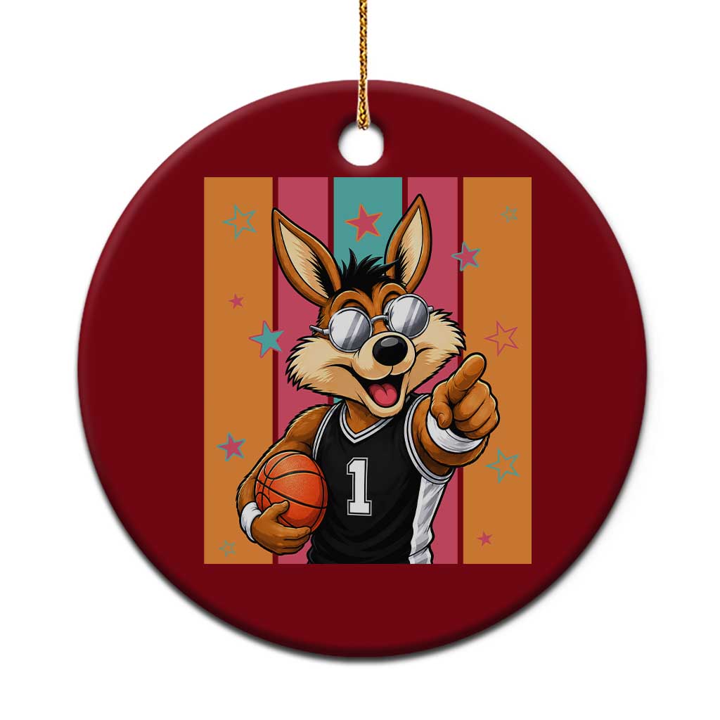 Funny Coyote Playing Basketball Ceramic Ornament Hoops Fan Gift TS12 1pc Red Print Your Wear