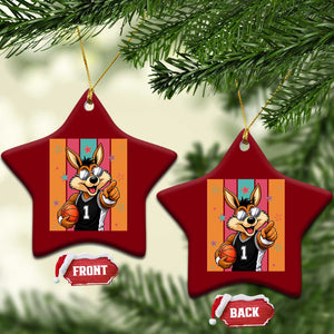Funny Coyote Playing Basketball Ceramic Ornament Hoops Fan Gift TS12 Print Your Wear