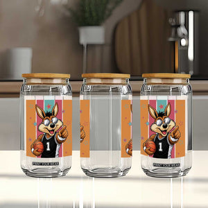 Funny Coyote Playing Basketball Glass Can Hoops Fan Gift TS12 Print Your Wear