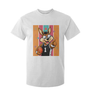 Funny Coyote Playing Basketball T Shirt For Kid Hoops Fan Gift TS12 White Print Your Wear