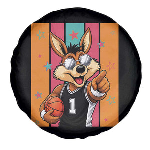 Funny Coyote Playing Basketball Spare Tire Cover Hoops Fan Gift TS12 Print Your Wear