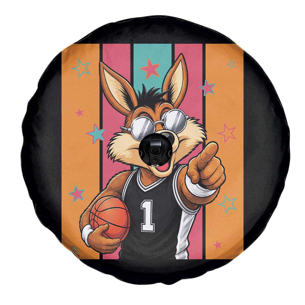 Funny Coyote Playing Basketball Spare Tire Cover Hoops Fan Gift TS12 Print Your Wear