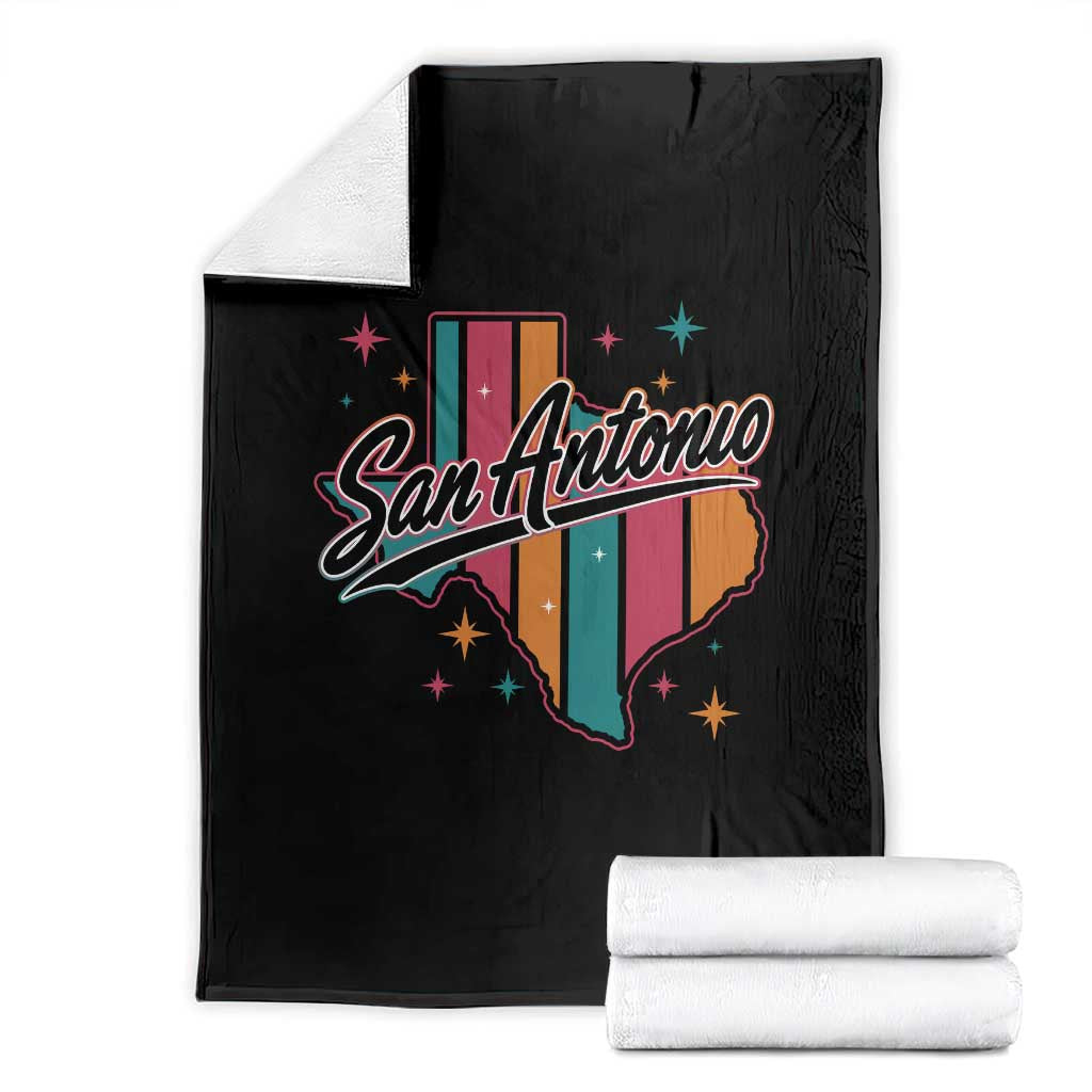San Antonio Game Day Spirit Throw Blanket Texas Map Pride TS12 Black Print Your Wear