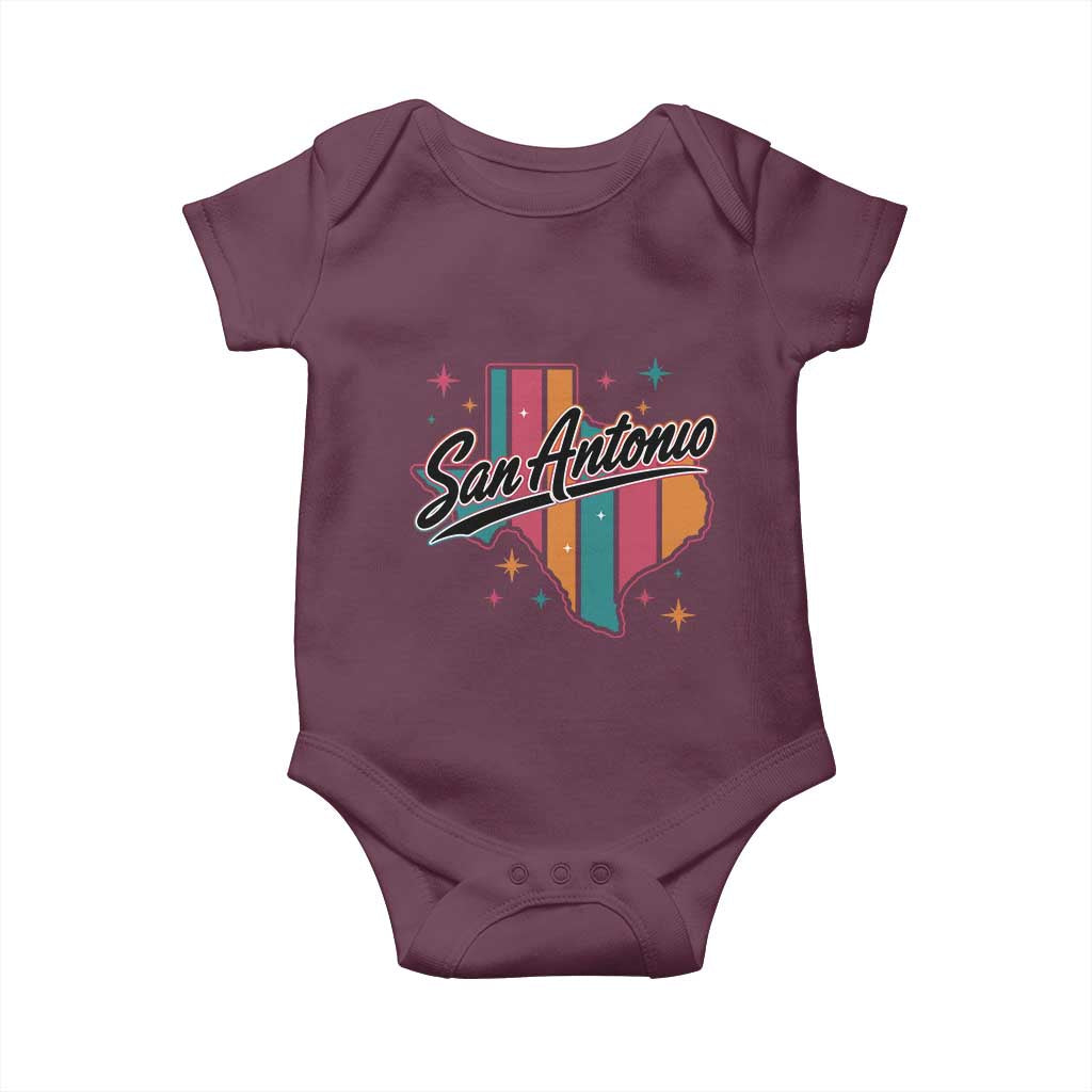 San Antonio Game Day Spirit Baby Onesie Texas Map Pride TS12 Maroon Print Your Wear