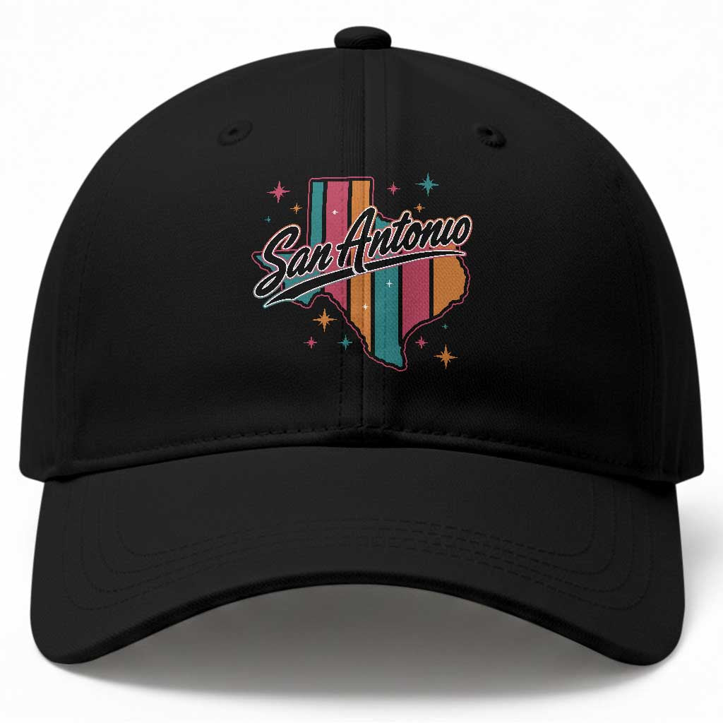 San Antonio Game Day Spirit Baseball Cap Texas Map Pride TS12 Print Your Wear