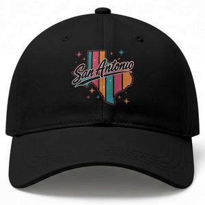 San Antonio Game Day Spirit Baseball Cap Texas Map Pride TS12 Print Your Wear