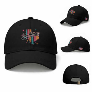 San Antonio Game Day Spirit Baseball Cap Texas Map Pride TS12 Baseball Cap Universal Fit Black Print Your Wear
