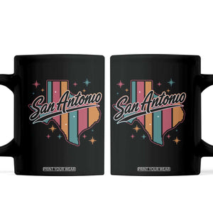 San Antonio Game Day Spirit Coffee Mug Texas Map Pride TS12 Black Print Your Wear