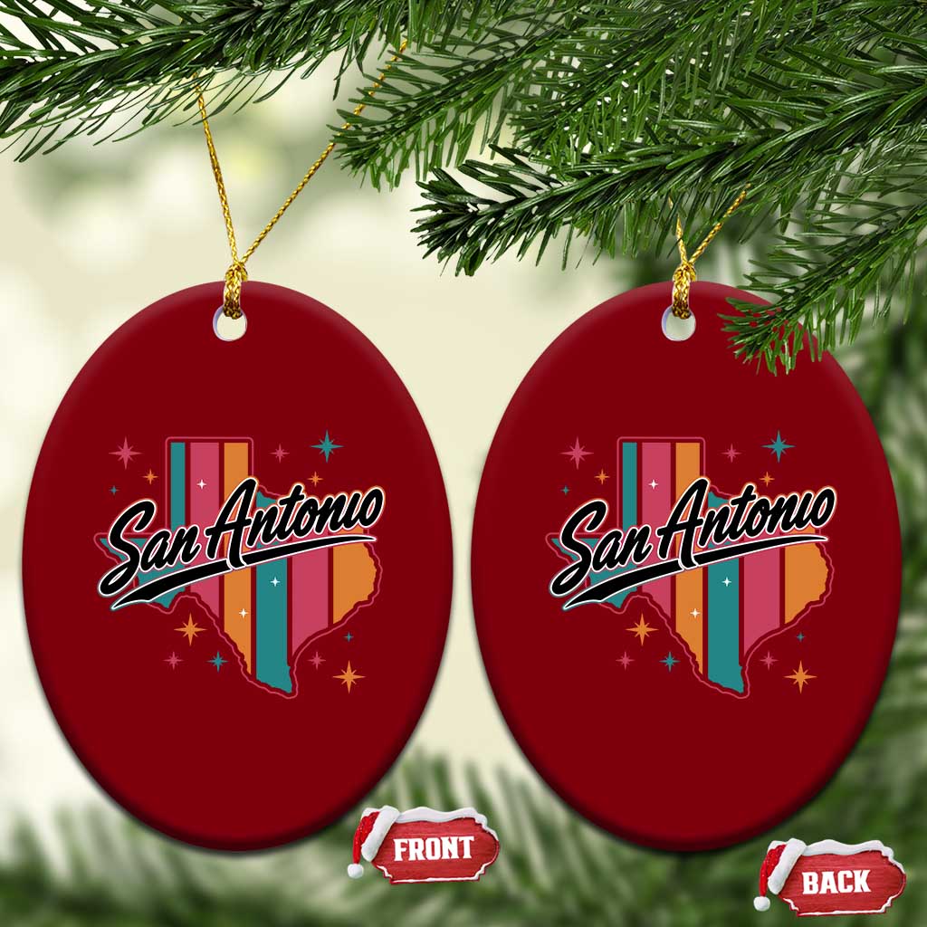 San Antonio Game Day Spirit Ceramic Ornament Texas Map Pride TS12 Print Your Wear