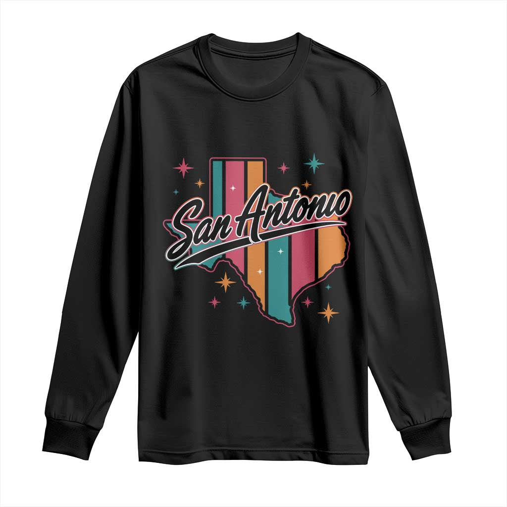 San Antonio Game Day Spirit Long Sleeve Shirt Texas Map Pride TS12 Black Print Your Wear