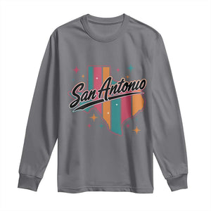 San Antonio Game Day Spirit Long Sleeve Shirt Texas Map Pride TS12 Charcoal Print Your Wear