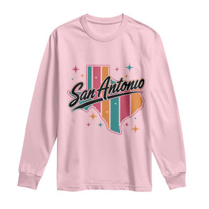 San Antonio Game Day Spirit Long Sleeve Shirt Texas Map Pride TS12 Light Pink Print Your Wear