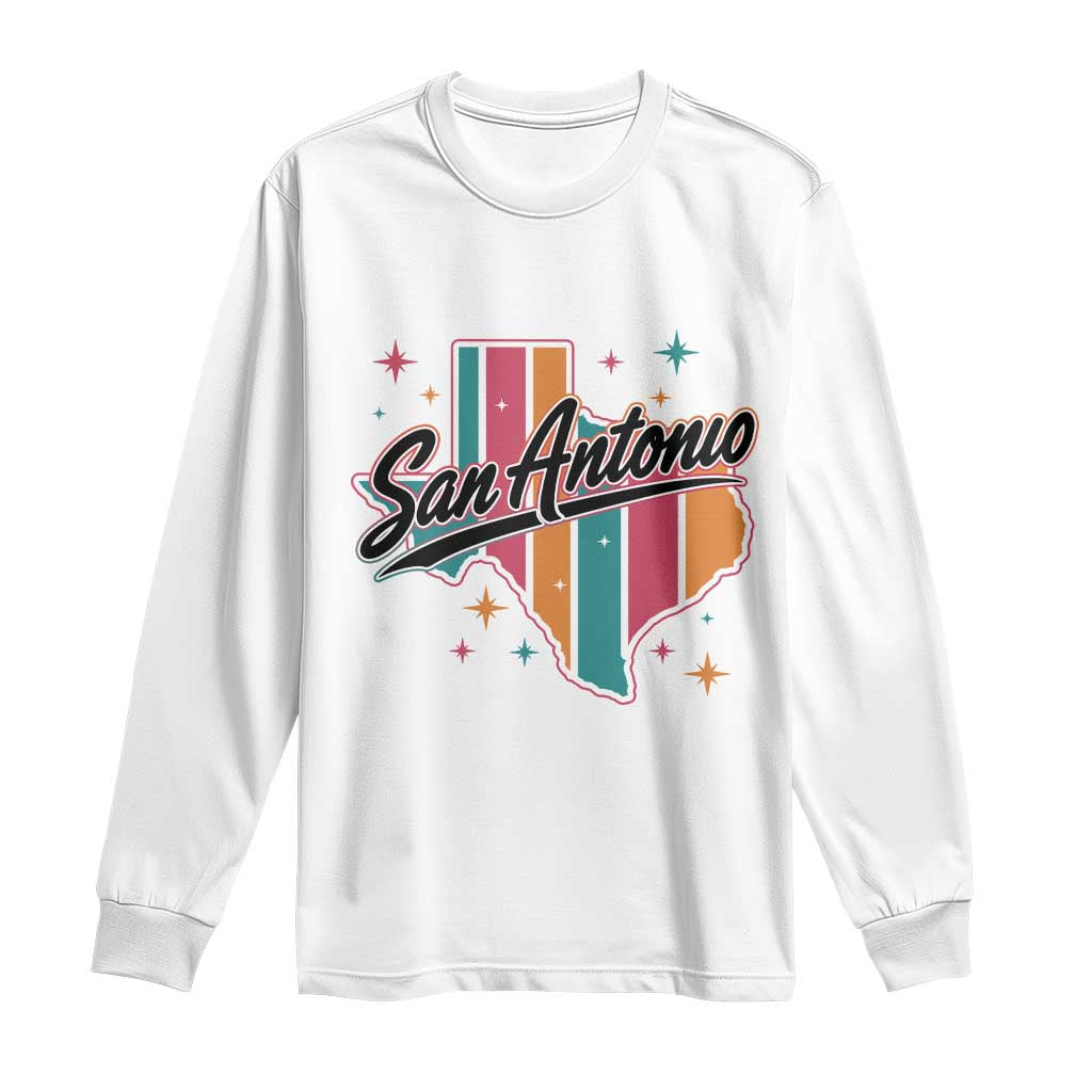 San Antonio Game Day Spirit Long Sleeve Shirt Texas Map Pride TS12 White Print Your Wear