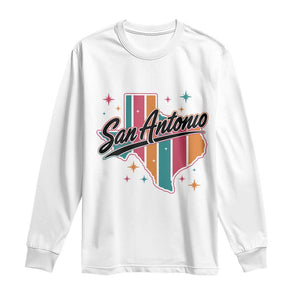 San Antonio Game Day Spirit Long Sleeve Shirt Texas Map Pride TS12 White Print Your Wear