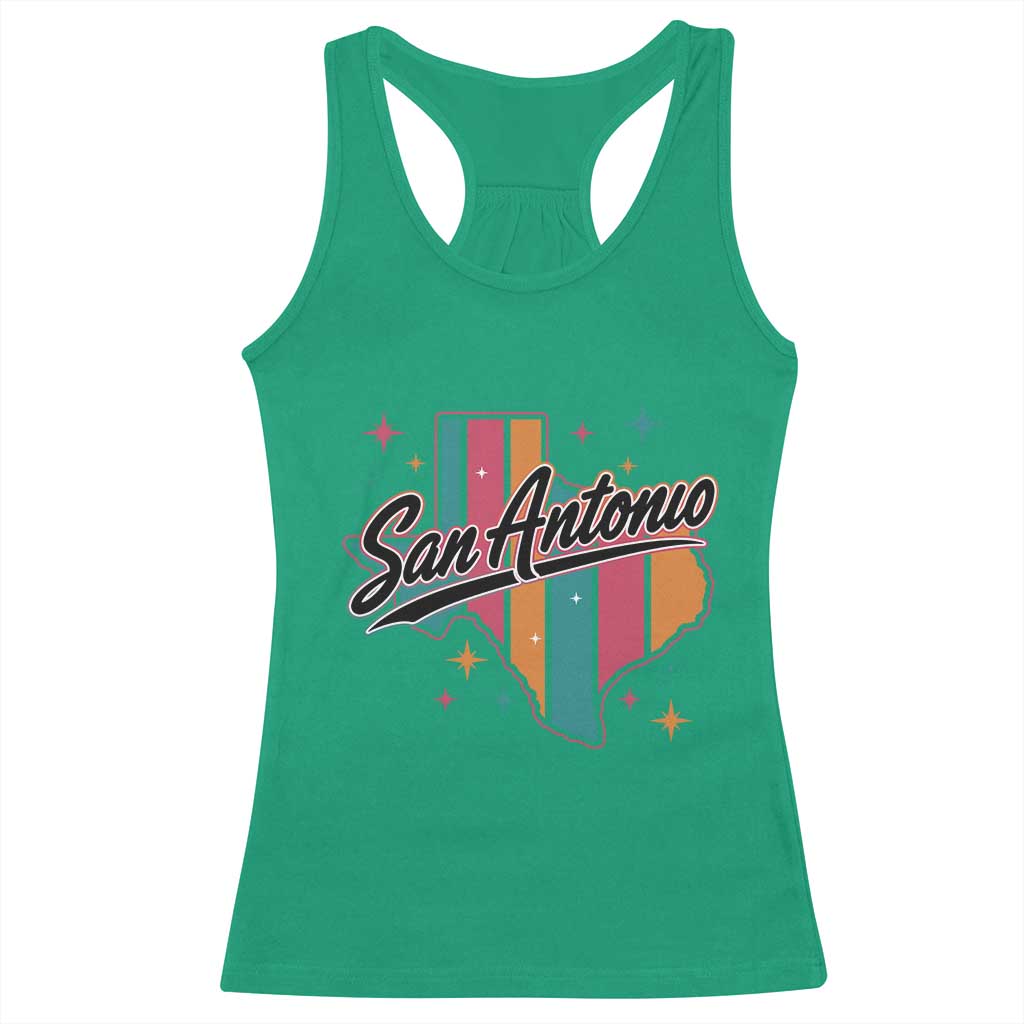 San Antonio Game Day Spirit Racerback Tank Top Texas Map Pride TS12 Irish Green Print Your Wear