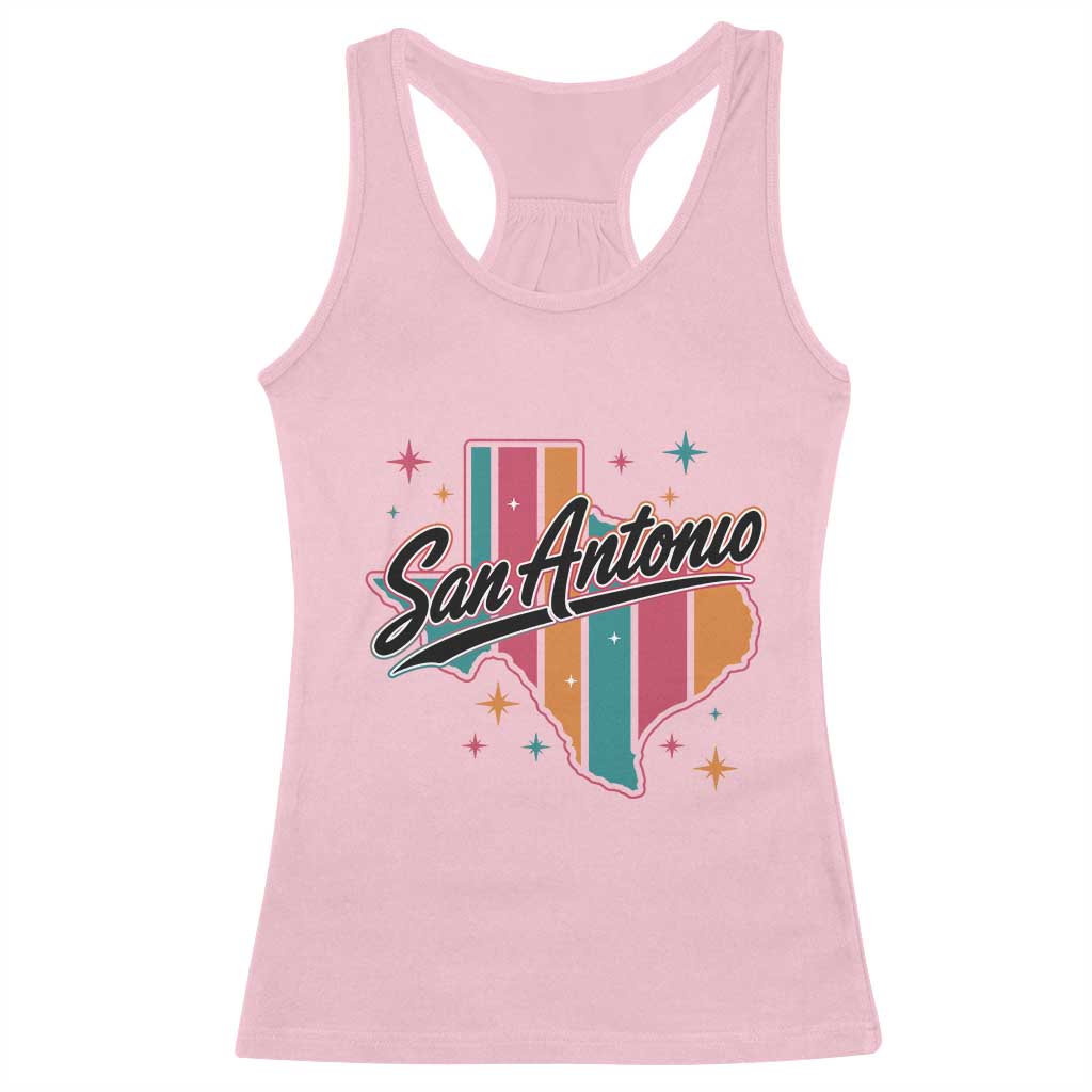 San Antonio Game Day Spirit Racerback Tank Top Texas Map Pride TS12 Light Pink Print Your Wear