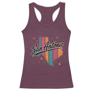 San Antonio Game Day Spirit Racerback Tank Top Texas Map Pride TS12 Maroon Print Your Wear